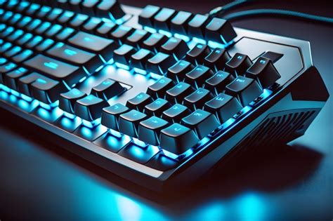 Premium AI Image | Futuristic custom PC keyboard concept with glowing ...