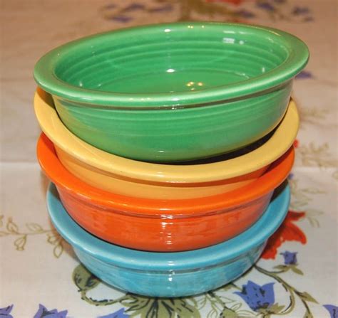 Vintage Fiestaware in the 60's colors (my grandmother had a set of dishes like these; ♥ them ...