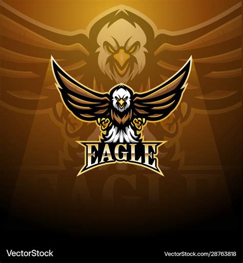 Eagle sport mascot logo design Royalty Free Vector Image