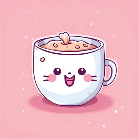 Premium AI Image | cute coffee cup in a doodle style