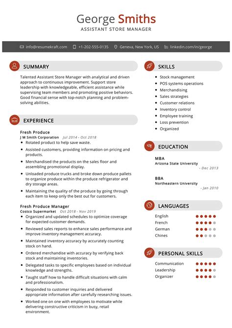 Assistant Store Manager Resume Sample in 2024 - ResumeKraft