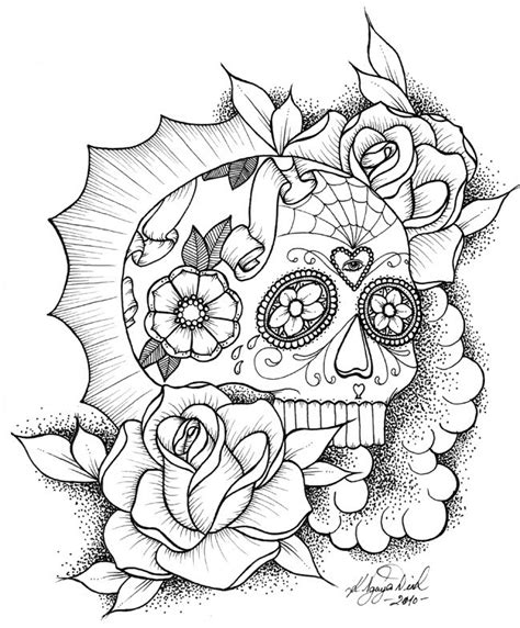 Skull And Roses Coloring Pages at GetColorings.com | Free printable ...