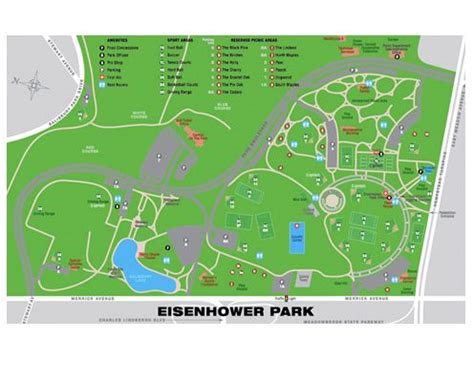 Map Of Eisenhower Park - Islands With Names