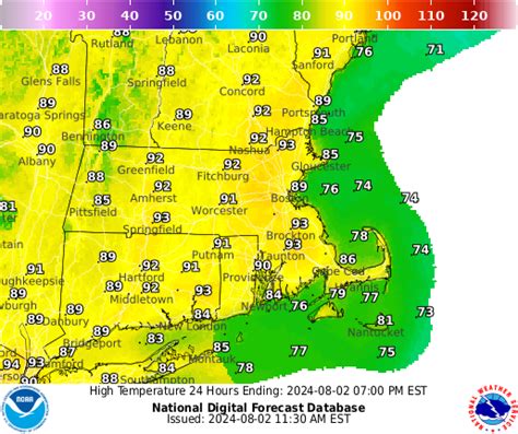 NOAA Graphical Forecast for Massachusetts