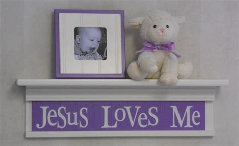 Jesus Loves Me Sign Purple Nursery Decor Art Unique | Etsy