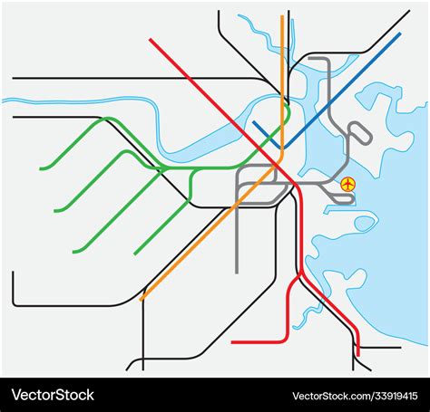 Subway map boston massachusetts united states Vector Image