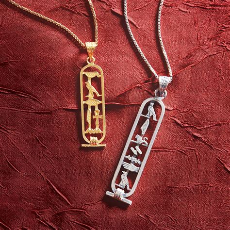 Personalized Egyptian Cartouche Pendant - Silver - National Geographic ...