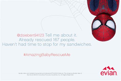 Evian baby Spider-Man 'rescues' fans with Twitter answers