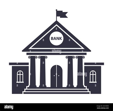 flat black bank building icon on white background. vector illustration finance Stock Vector ...