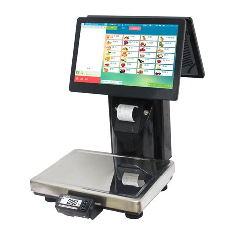 Black Barcode Printing Scale , Dual Touch Screen Label Printing Weighing Scale