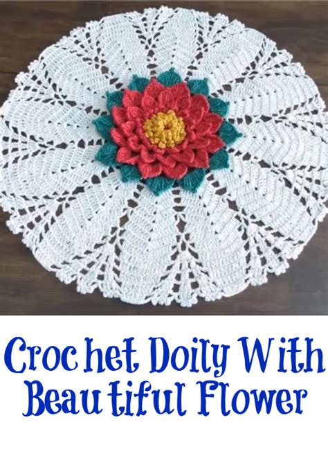 Crochet Doily With Beautiful Flower - Crochet Ideas