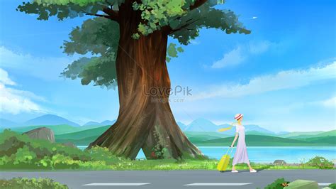 Scenery on the road illustration image_picture free download 400228093 ...