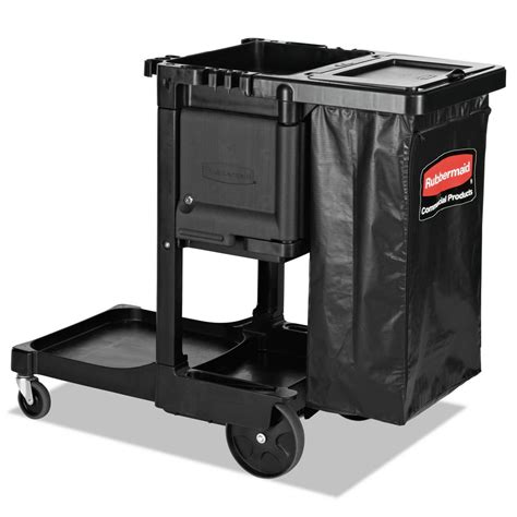 Rubbermaid Commercial, Executive Janitor Cleaning Cart, 1 Each, Black ...