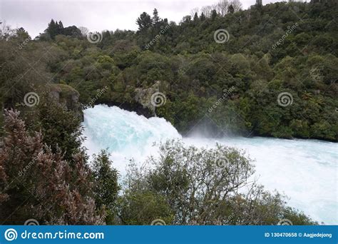 Powerful Huka Falls Near Lake Taupo, Ner Zealand Stock Photo - Image of ...