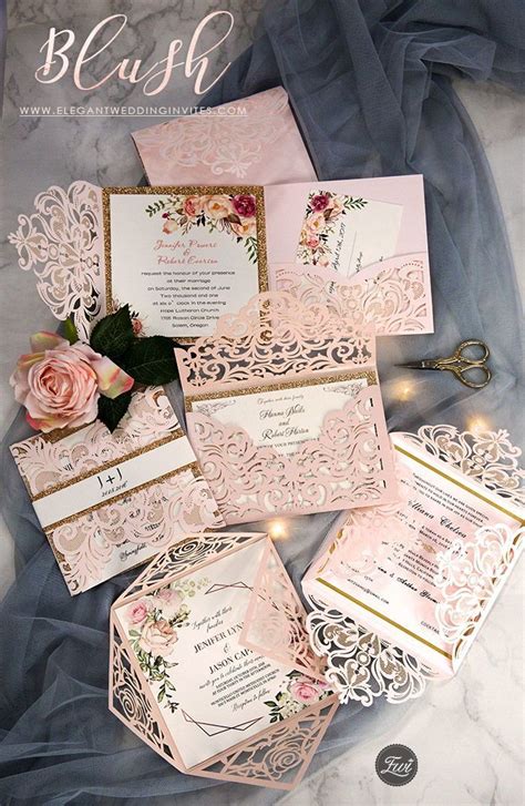 Pink And Gold Wedding Invitations - jenniemarieweddings