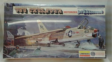 Lindberg F8U Crusader Model Kit Motorized Jet 1/48 Scale #2507m NEW SEALED | #1898739598