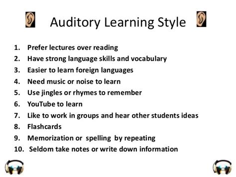 Auditory Learning Style Project