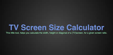 TV Screen Size Calculator - Apps on Google Play