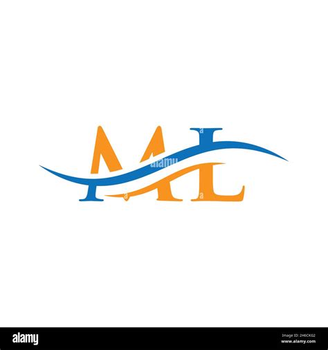 Premium Letter ML Logo Design with water wave concept. ML letter logo ...