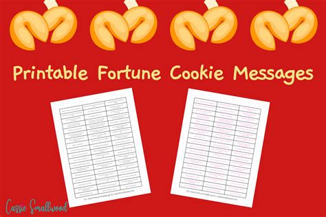 Free Printable Fortune Cookie Messages and Sayings - Cassie Smallwood