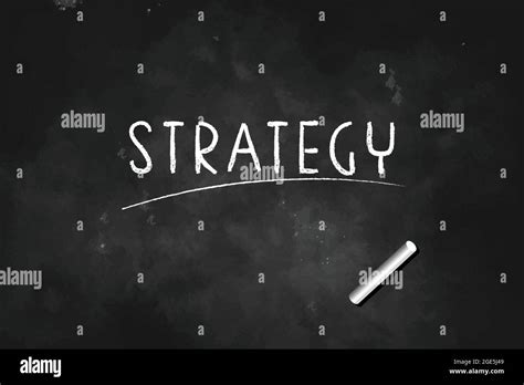 Strategy written with chalk on blackboard icon logo design vector illustration Stock Vector ...