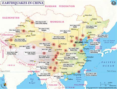 China Earthquake Map | Area affected by Earthquake in China