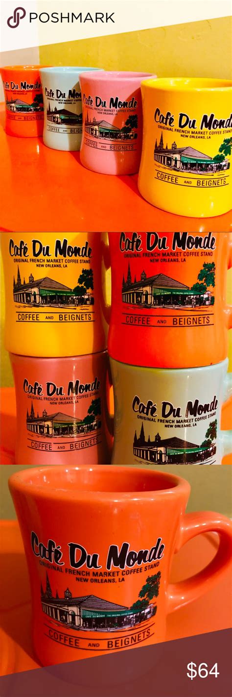 SET of 4 CAFE DU MONDE DINER MUGS | Cafe du monde, Coffee stands, Mugs