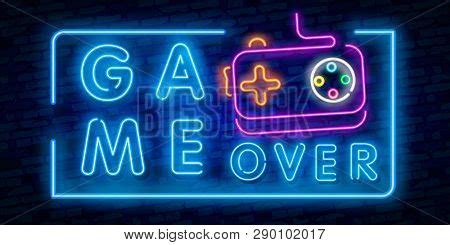 Game Over Neon Text Vector & Photo (Free Trial) | Bigstock