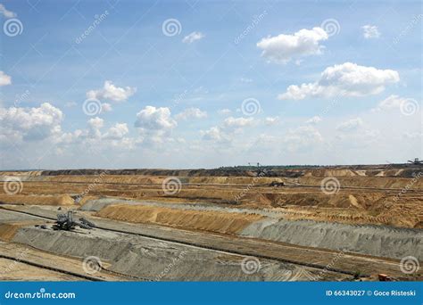 Open pit coal mine stock image. Image of mining, equipment - 66343027