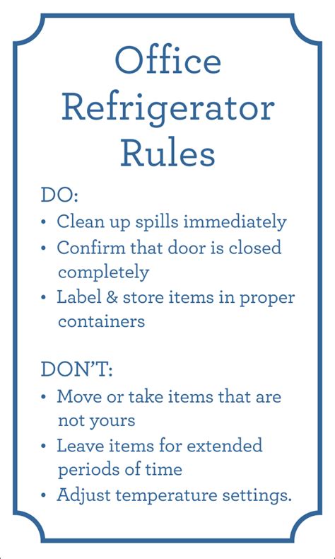 Office Refrigerator Rules Vinyl Sign - Custom Signs