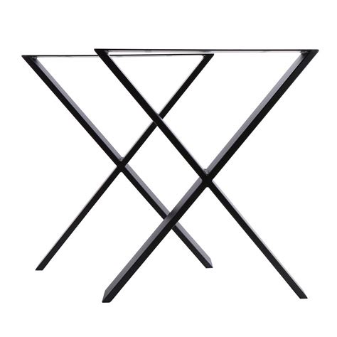 Nisorpa X Shaped Metal Table Legs Solid Steel Industrial Dining Table Feet Replacement Heavy ...