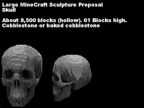 Large Minecraft sculpture Proposal skull. Minecraft Map