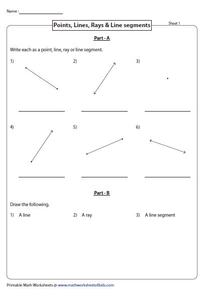 Lines And Segments Worksheets