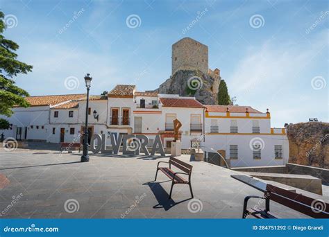 Olvera City Sign and Olvera Castle - Olvera, Andalusia, Spain Editorial ...