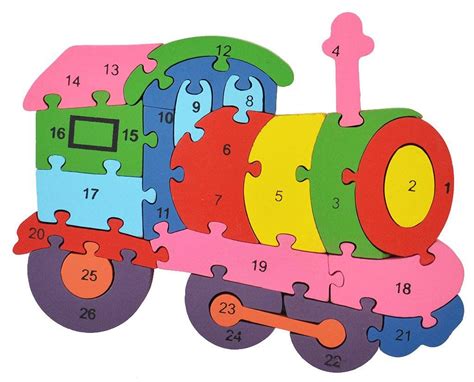 Train Wood Jigsaw Puzzle for Kids Educational Letters & | Etsy | Jigsaw ...