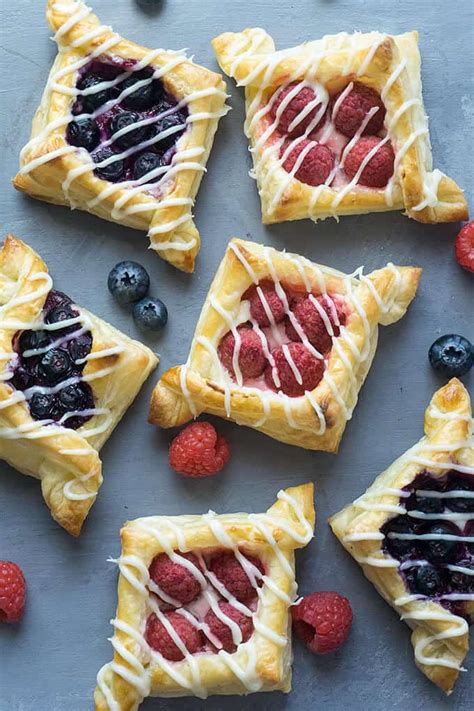 Berry and Cream Cheese Puff Pastries (Step by Step Photos) | Foodtasia