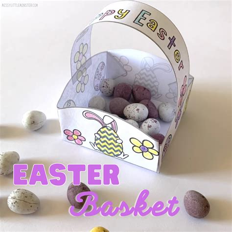 Printable Easter Basket Template - Messy Little Monster