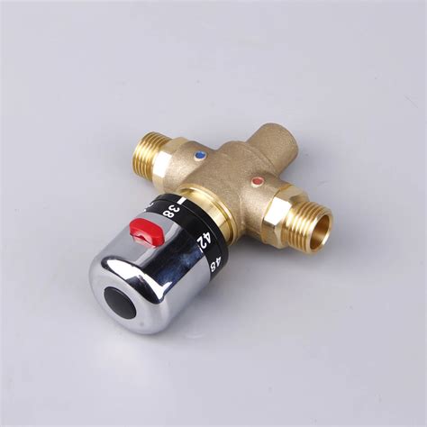 Brass Temperature Control Valve Starting Valve With Temperature Regulation Thermostatic Mixing ...