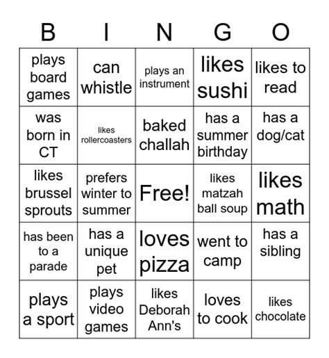 Friends Bingo Card