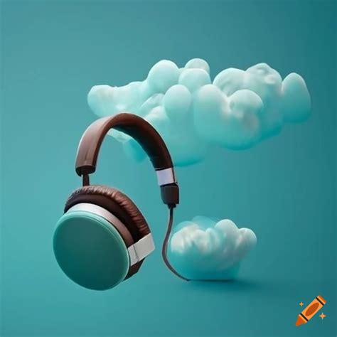 Cloud-shaped turquoise headphones on Craiyon