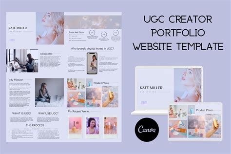 UGC Portfolio Website Canva Template | Creative Market