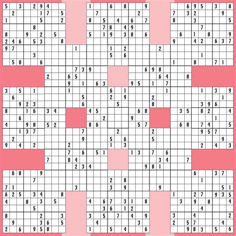 Samurai Sudoku Grid - 10 Free PDF Printables | Printablee | Sudoku, Sudoku printable, Sudoku puzzles