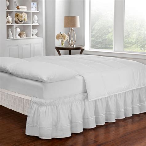 Easy Fit Baratta White Queen/King Bed Skirt-16309BEDDQKGWHI - The Home ...