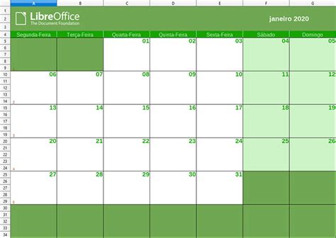 Templates de Agendas e Calendários para LibreOffice Calc - Ene Maneiras