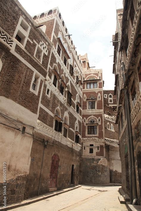 Traditional Yemen houses. Sanaa, which is on the Unesco World Heritage ...