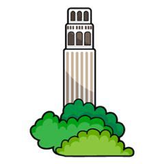 San Francisco California Emoji Icon Keyboard App Coit Tower by San ...