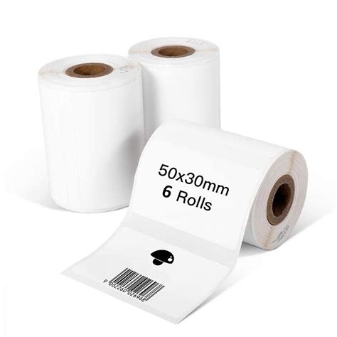 50X30MM Direct Thermal Barcode Sticker Label Paper (2X1.2 INCH) Self-adhesive | 6 PACK - Atpos