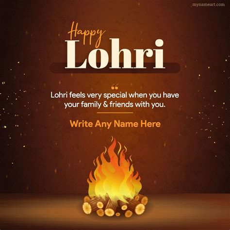 Free Editable Lohri 2023 Greeting Card