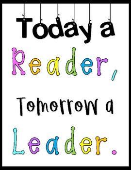 Today a Reader, Tomorrow a Leader Poster and Bookmarks