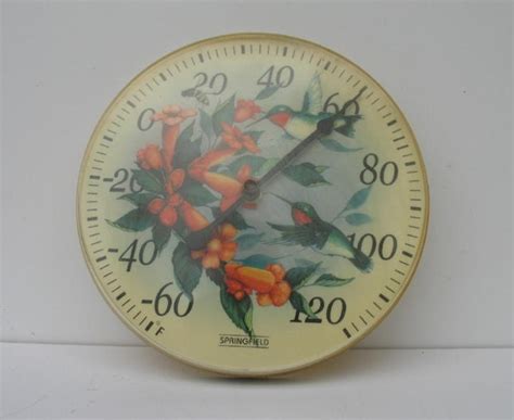 Vintage Outdoor Thermometer Hummingbirds